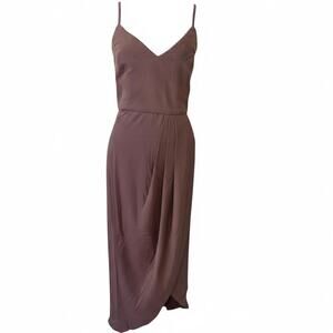 Lulus Reinette NWT New Mauve Midi Dress size M medium Faux wrap Spaghetti Strap